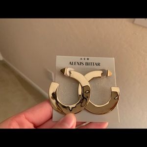 Alexis bittar gold hoop earrings new